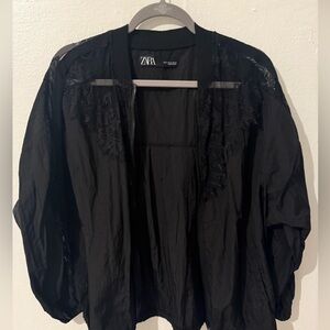 Zara Black Lace Detail Jacket